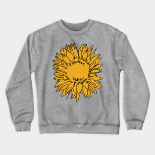 Positive Vibes Sunflower Line Drawing Crewneck Sweatshirt